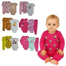 Kit 9 peças body infantil Menina Manga Longa e Manga Curta Tamanho RN/P/M/G/GG