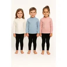 Kit com 3 Peças Blusa Gola Alta Canelada Cacharrel Infantil MENINO Tamanho 1 ao 10 Anos