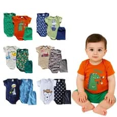 Kit 9 peças body infantil MENINO Tamanho RN/P/M/G/GG Bebê