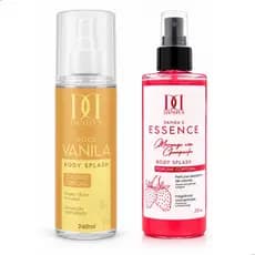 Kit 2 Body Splash Desodorante Corporal Perfume Colônia Feminino Vanila Morango com Champanhe 200ml
