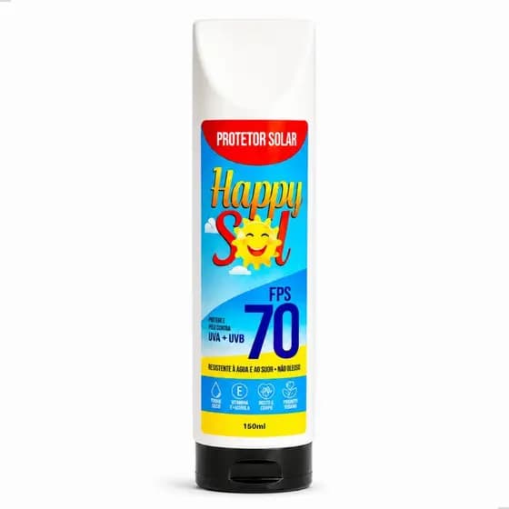 Protetor Solar Fps 70 Rosto Facial e Corporal Toque Seco UVA UVB Fator 70 100% Natural 150ml