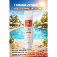 Protetor Solar Dandas 70FPS 150ml - toque seco, vitamina E, uso diario