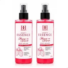Kit 2 Body Splash Desodorante Corporal Perfume Colônia Fragrância Feminino Morango Champanhe 200ml