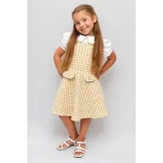 Vestido Infantil Tweed com Camisa – Vestido Elegante Menina com Leve Brilho -- 2 modos de uso -- Luxo -- vestido Premium