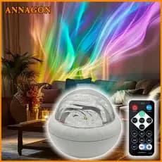 Luz de festa giratória LED colorida Luz Noturna USB portátil Projetor de noite estrelada Aurora