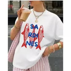 Camiseta Sardine Feminina 100% Algodão Modelagem Unissex Uso dia a dia ou treinos - Entrega Rápida