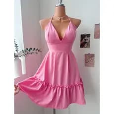 vestido curto babado feminino com bojo SP024
