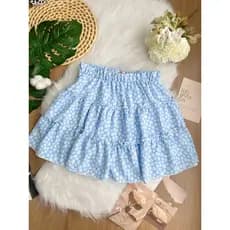 Garotas Saias impressão floral dits bainha com babado SP033-B