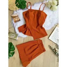 CONJUNTO FEMININO BLUSA E SHORT COM BOJO VERAO SP027