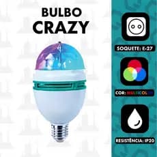 Bulbo Crazy Globo led giratoria rgb Acompanha soquete apollo TOP LIGHT