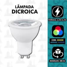 Lampada Dicroica Led 4,8w/7w Mr 16 Gu10 Bivolt para spot  FABRICA UM