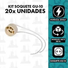 kit 20 Soquete Gu10  Para Lampada Dicroica Mr16 Mr11