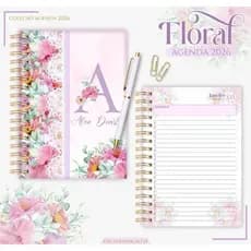 AGENDA 2026 COLEÇÃO FLORAL PERSONALIZADA COM NOME A5 ENVIO IMEDIATO