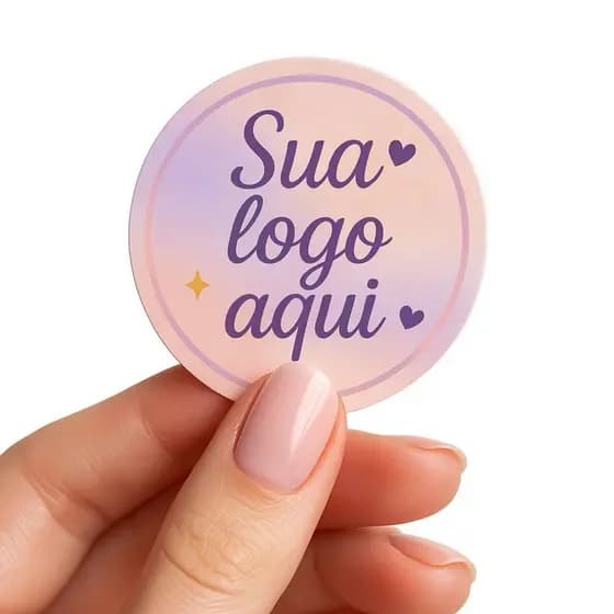 250 Mini Adesivos Personalizados 2x2 cm - Redondo - ENVIO IMEDIATO