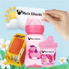 Etiqueta Adesivo Escolar 50x10mm Personalizada Transparente Envio Imediato para Identificação Material Escolar