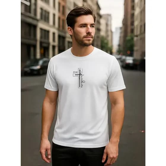 Camisa Dry Fit  Masculina - Modelo - Fe 01 - academia, Corrida, CrossFit, Ideal Para Treinos Intensos, Esportivo Camisa