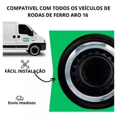 Sobre Aro Cromado Para Rodas De Ferro Universal - Aro 16'