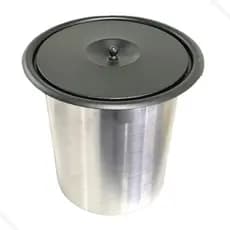 Lixeira De Inox para Embutir em Pias e Bancadas com Tampa Preta - 8 Litros