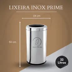 Lixeira InoxPrime 23 Litros Tampa Aro 24x50