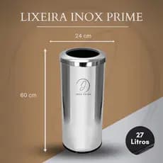 Lixeira InoxPrime 27 Litros Tampa Aro 24x60