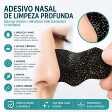 Kit 10  Removedor de Cravos Nariz Carvão Ativado Adesivo Limpeza Profunda dos Poros Facial