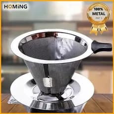 Filtro Café Coador Mini Inox Sem Uso Papel Reutilizável Alta Densidade Malha Fina Lavável