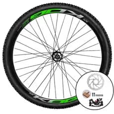 Kit 1 Roda Dianteira Bike Aro 29 KOG Com conjunto Freios a Disco Com Pneus e Câmara - Roda Montada