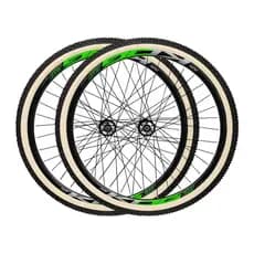 Par Roda Bicicleta Aro 29 KOG Rims Aero P/ Freios a Disco Com Pneus Bege