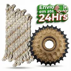 Kit 7v Roda Livre e Corrente Para Bicicletas 21 Velocidades aro 24 / 26 / 29
