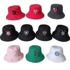 Chapéu Bucket Adulto de Times Variados Bordados