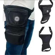 Pochete Cartucheira De Perna, Motoboy Camping Paintball Camuflada e Preta