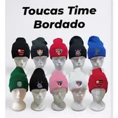Touca de Lã Time Bordado Cores Variados Gorro Adulto Unissex