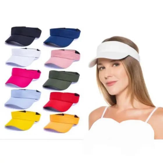 Viseira Dri Fit Liso Kit com 6 unidades Viseira Esportivo, Academia, Passeio, Praia