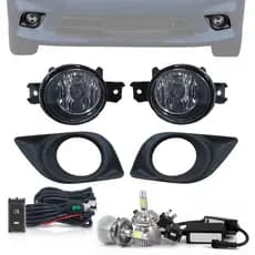 Kit Farol de Milha Neblina Versa 2012 a 2014 - Botão Modelo Painel + Kit LED