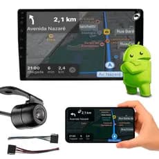 Multimídia 9" H-Tech HT-9240CA QuadCore Android 4GB Ram 64GB + Câmera de Ré