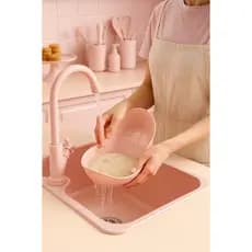 Lava Arroz em plástico ROSA