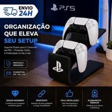 Suporte para 2 Controles PS5 PS5 Slim PS4 Organizador Gamer Premium