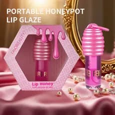 Brilho labial portátil com sabor de morango, hidratante labial, óleo labial suavizante, bálsamo labial volumizador