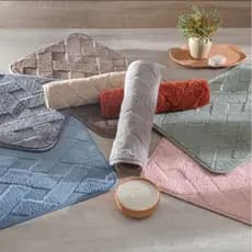 Kit Tapete Conforto Rozac  com 2 Peças 38x58cm| Decoração Casa| Tapete Sala| Tapete Quarto
