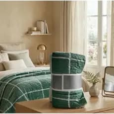 Cobredom Casal Rolinho Verde Listrado – 1,95m x 2,15m| Roupa de Cama Casal| Decoração Quarto