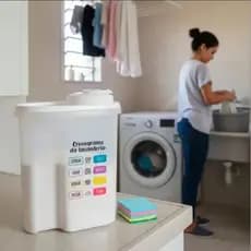 Porta Sabão em Pó Xplast | Organizador para Lavanderia | Pote com Tampa para Sabão em Pó e Produtos de Limpeza