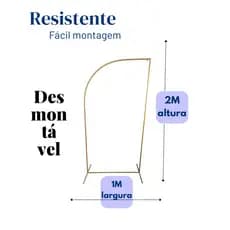Arco meia lua 2x1 painel desmontável para festas e decorações