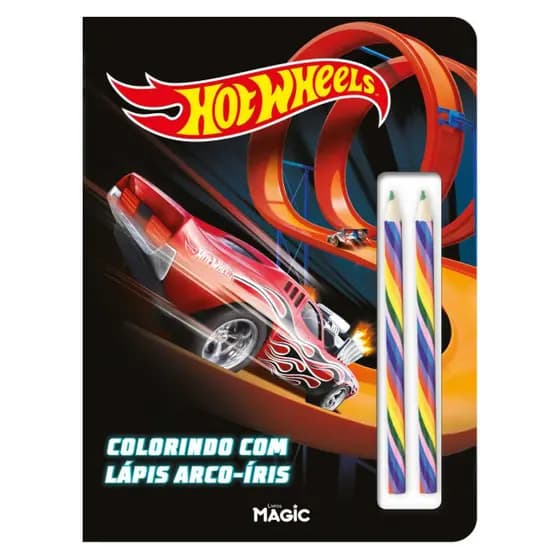 LIVRO DE COLORIR - HOT WHEELS + LÁPIS ARCO-ÍRIS