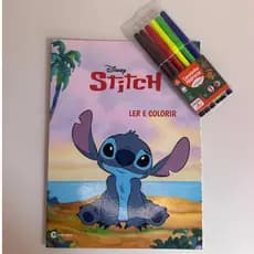 LIVRO DE COLORIR STITCH + CANETINHAS