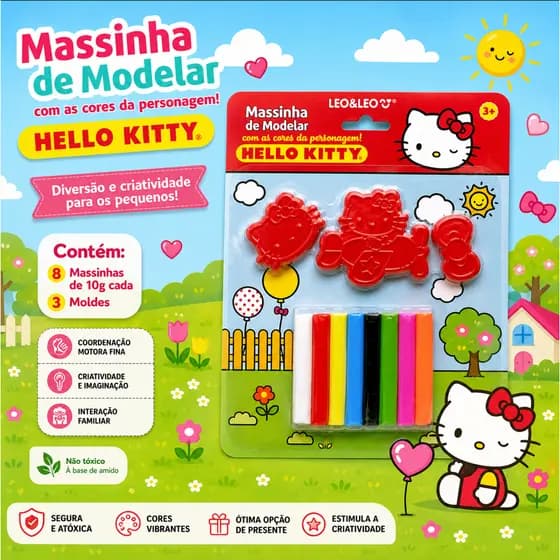 KIT MASSINHA DE MODELAR - HELLO KITTY - DIVERSÃO  GARANTIDA