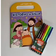 LIVRO DE COLORIR - HISTÓRIAS DA BÍBLIA + CANETINHAS