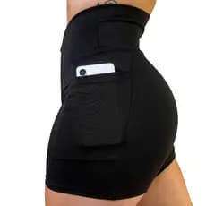 Short C/ Bolso Cos Alto Suplex Fitness Corrida Caminhada