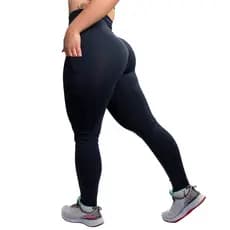 Calça Legging C/ Bolso Cós Alto Grosso Feminina Academia Fitness