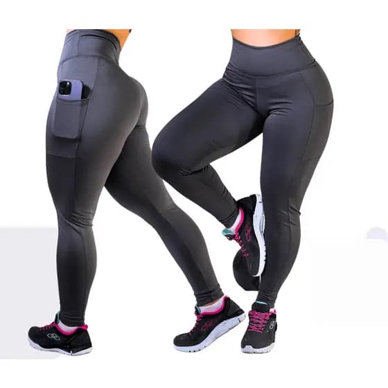 Calça legging C/ Bolso Cintura Alta Suplex Fitness Caminhada