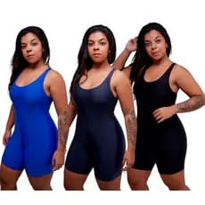 Kit 3 Macaquinhos de Hidroginástica e Natação Praia Lycra Poliamida Forrado + Touca Gratis